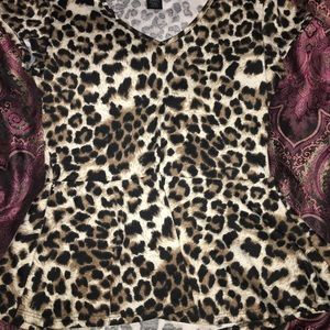 Rue 21 leopard dress shirt size Small